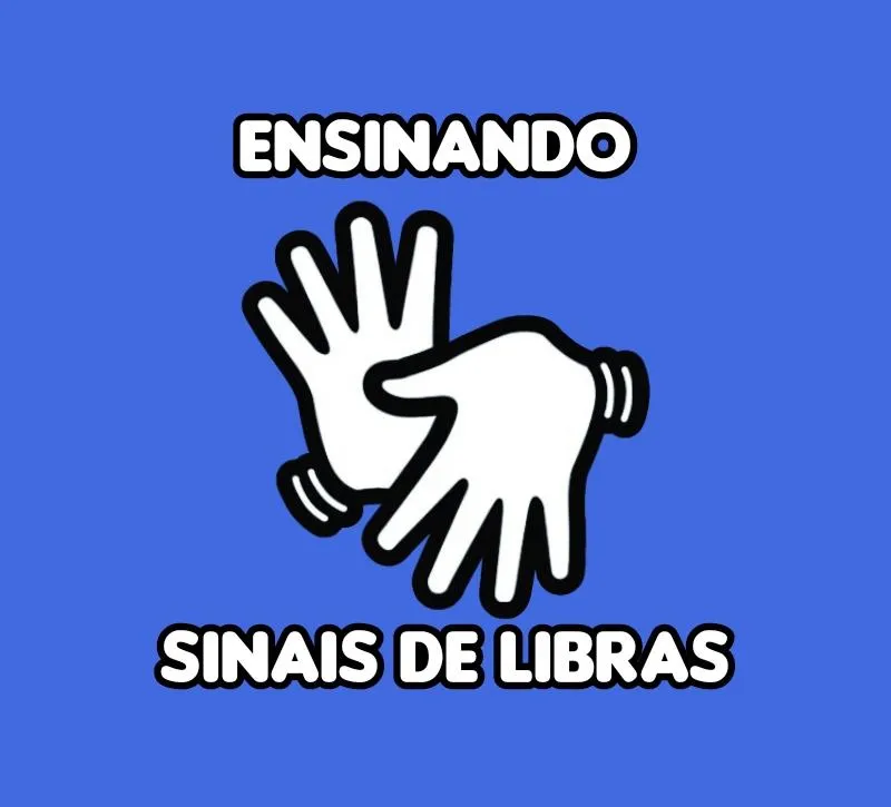 Imagem da campanha DOAR PARA ENSINANDO SINAIS DE LIBRAS