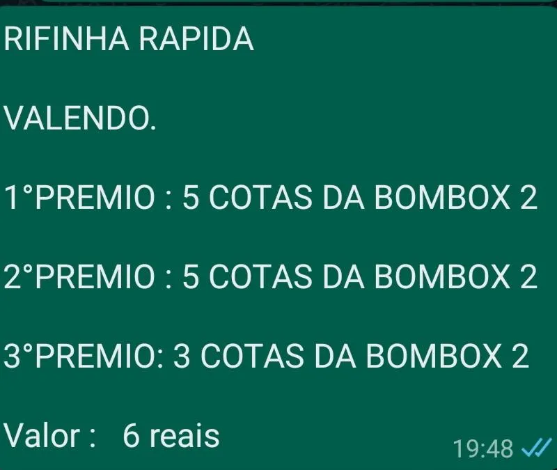 Imagem da campanha Rifa da Amizade