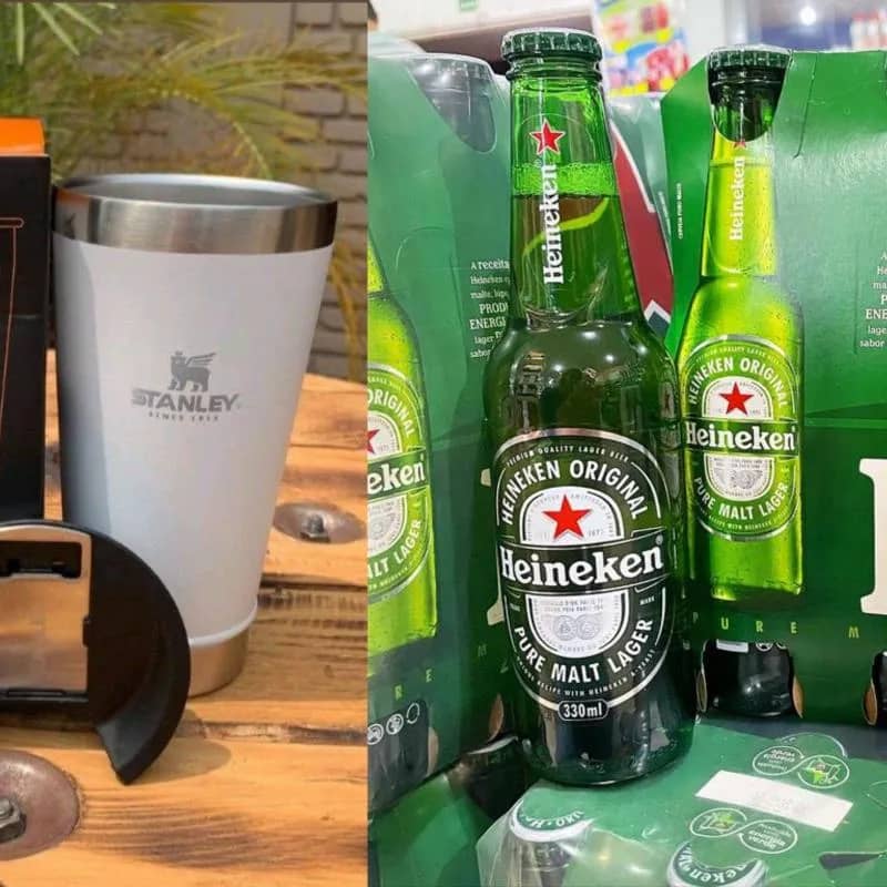Imagem da campanha COPO STANLEY + FARDO HEINEKEN