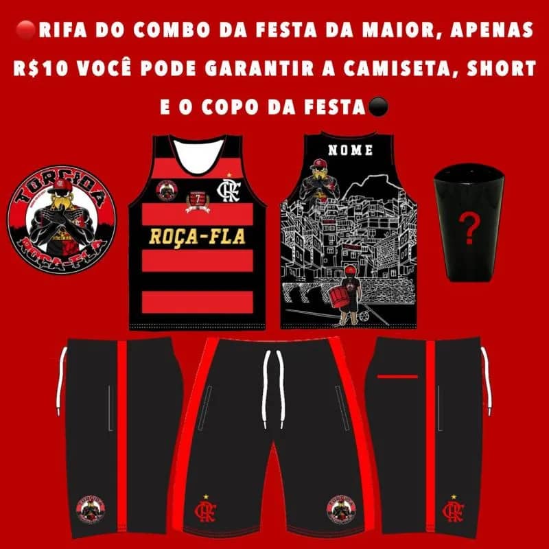 Imagem da campanha 🔴COMBO ROÇA-FLA, CAMISETA, SHORT, COPO ⚫