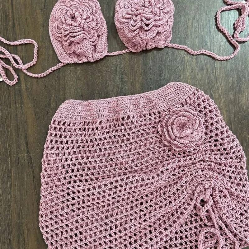Imagem da campanha Conjunto Flor de  crochê Moda Praia