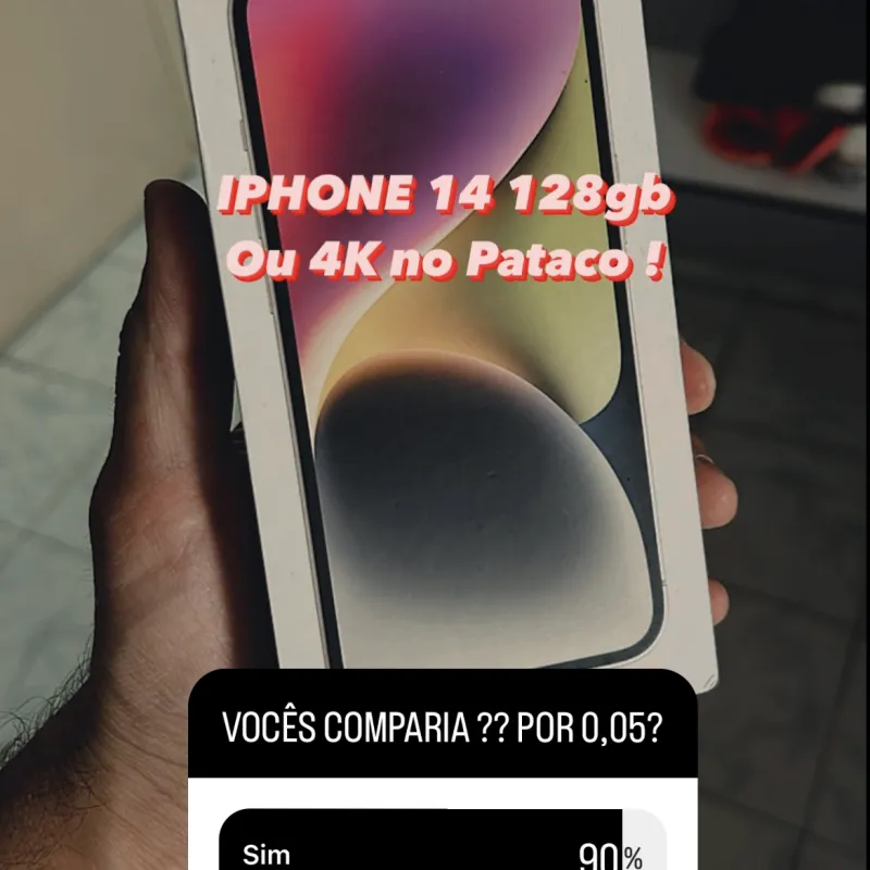 Imagem da campanha iPhone 14 ou 4K no pataco