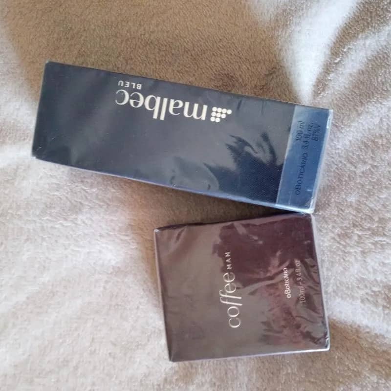 Imagem da campanha 2 perfumes Boticário um Malbec BLUE e um coffee man