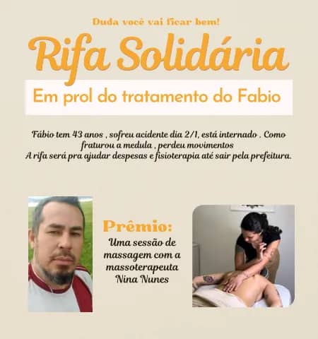 Imagem da campanha Rifa em prol do Fabio (Duda)