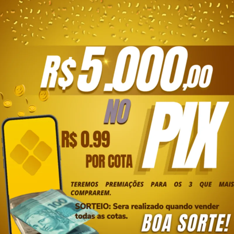Imagem da campanha Ação de 5.000,00 no Pix