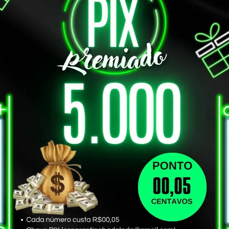 Imagem da campanha Pix Premiado 5 mil