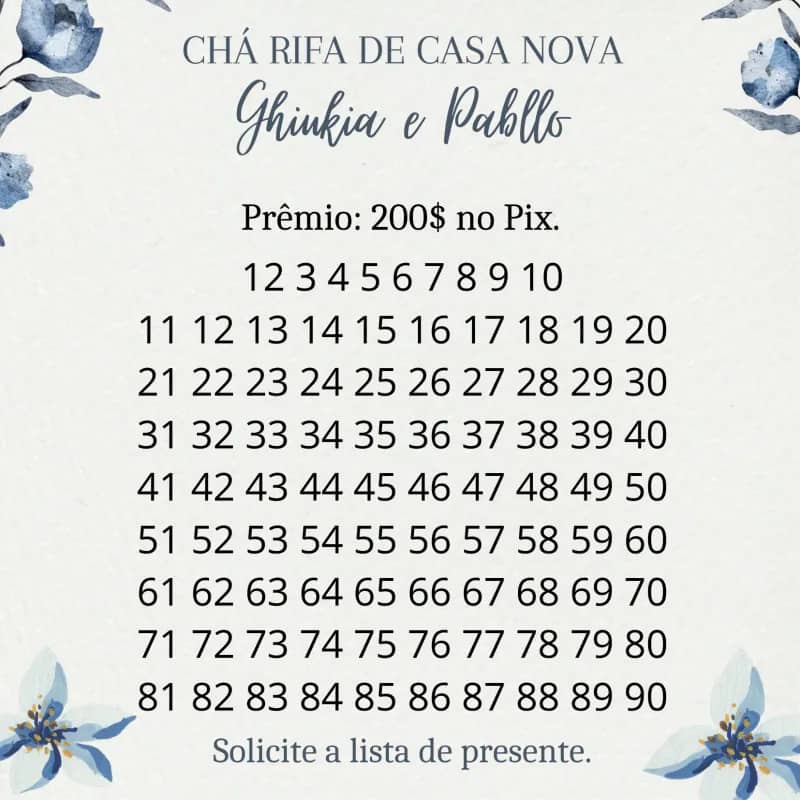 Imagem da campanha Chá rifa de Casa Nova