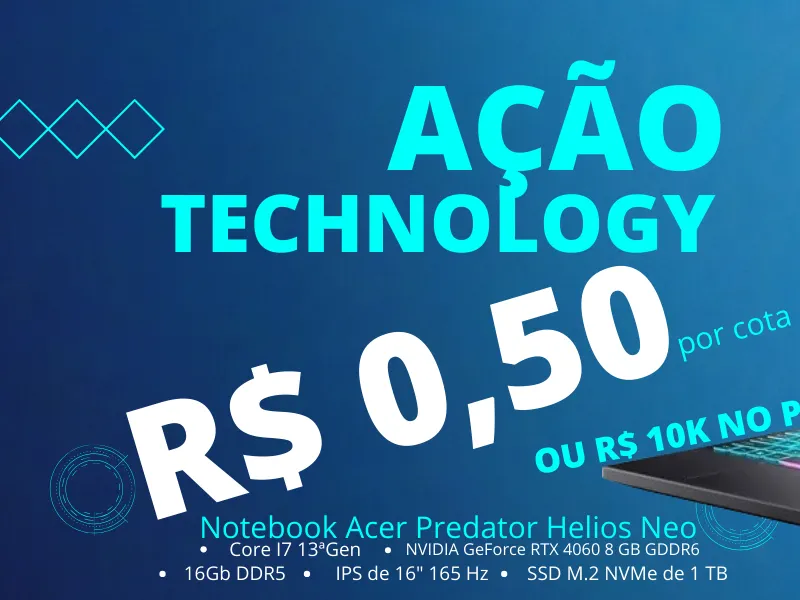 Imagem da campanha Seu TOP Notebook Gamer por R$ 0,50!