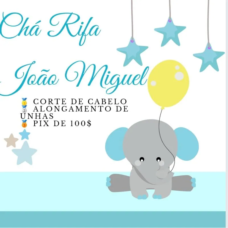 Imagem da campanha Chá rifa João Miguel