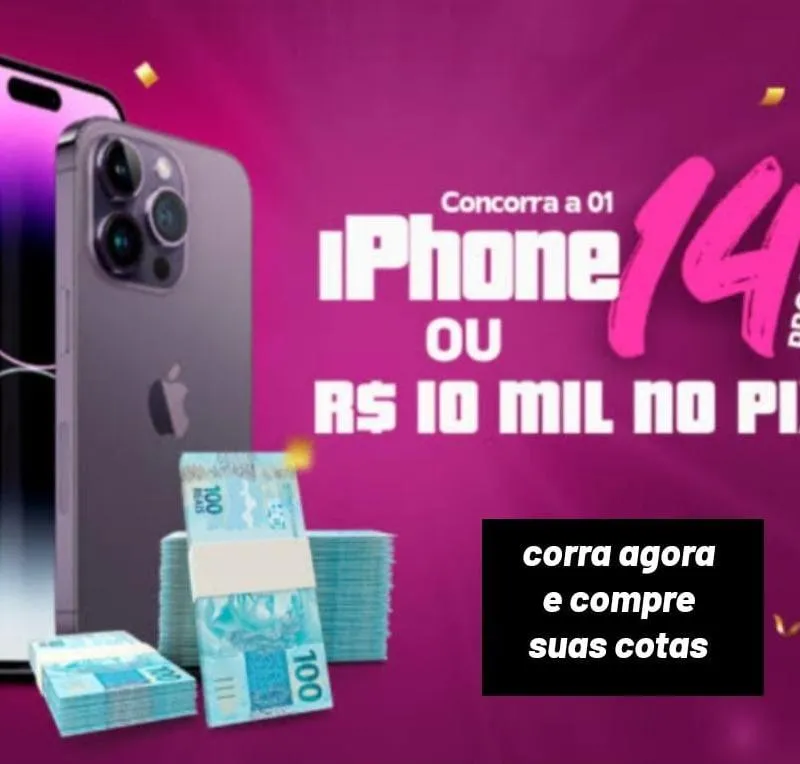 Imagem da campanha iPhone 14 pro Max ou 10k no pix