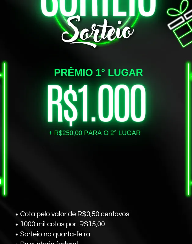 Imagem da campanha R$0,50 CENTAVOS PARA R$1.000 reais