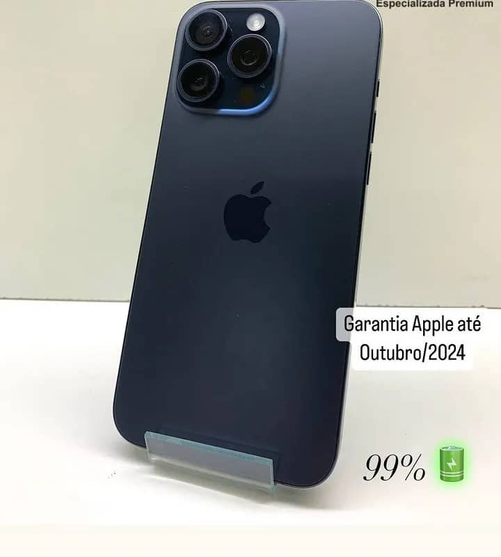 Imagem da campanha iPhone 15 pro Max 256 gb. Preto