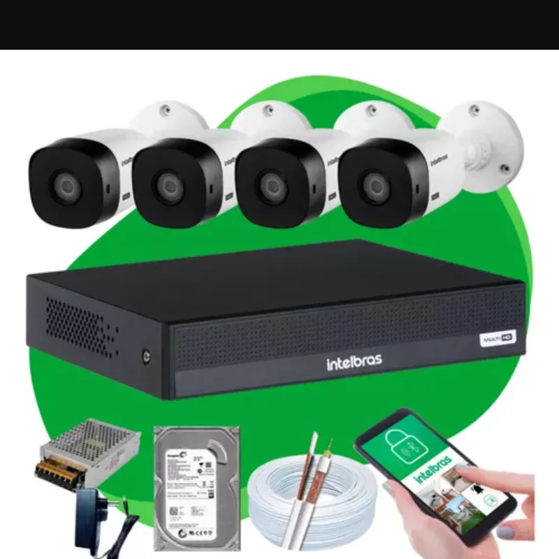Imagem da campanha Sua casa segura - Kit Intelbras com 4 câmeras hd 500 giga + Instalação grátis ou R$500,00 no PIX