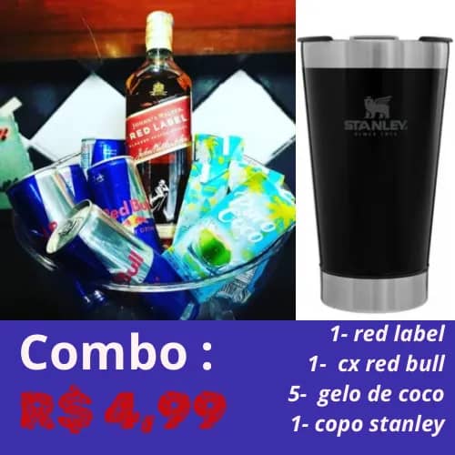 Imagem da campanha Combo whisky e copo stanley
