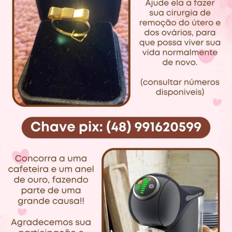 Imagem da campanha Rifa solidária da Vavá