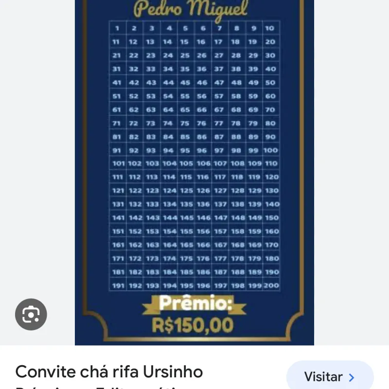 Imagem da campanha Chá rifa