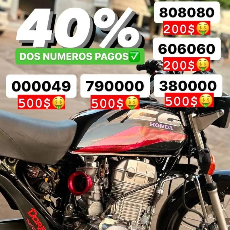 Imagem da campanha Uma moto TODAY 250CC legalizada ou oito mil no seu PIx achou os números sorteados leva na hora