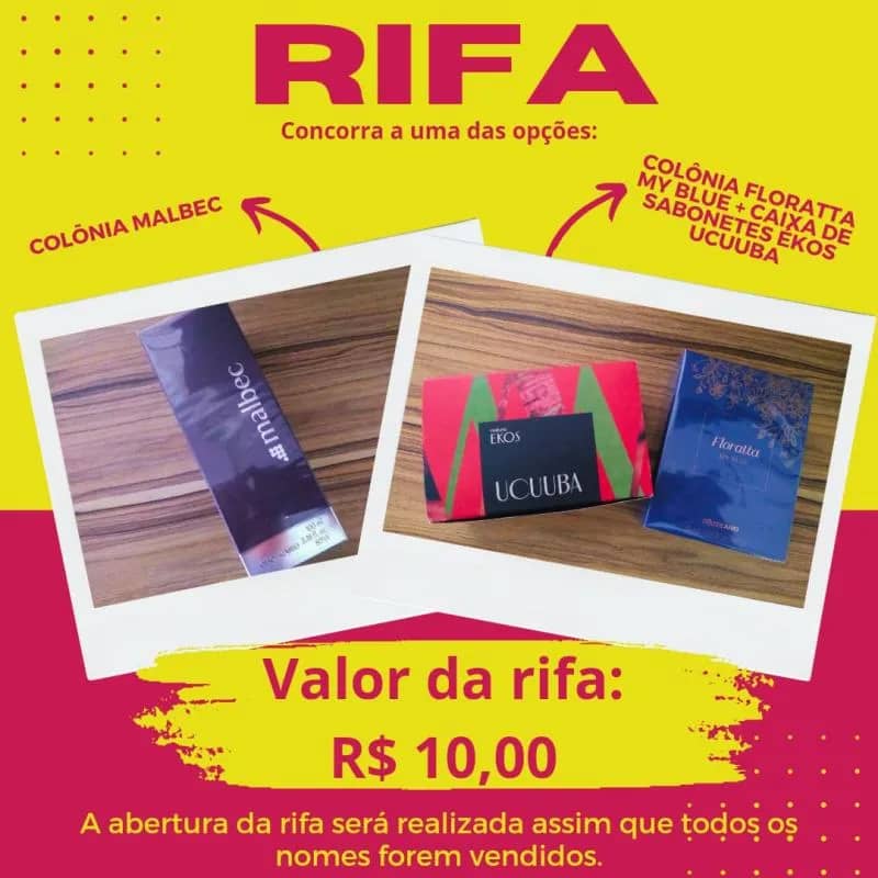 Imagem da campanha Rifa Lari e Moisés