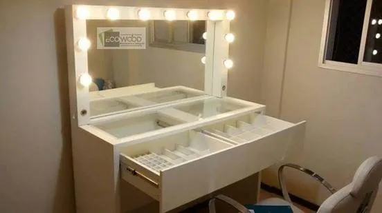 Imagem da campanha Penteadeira Camarim 2 gavetas 100% mdf Branca