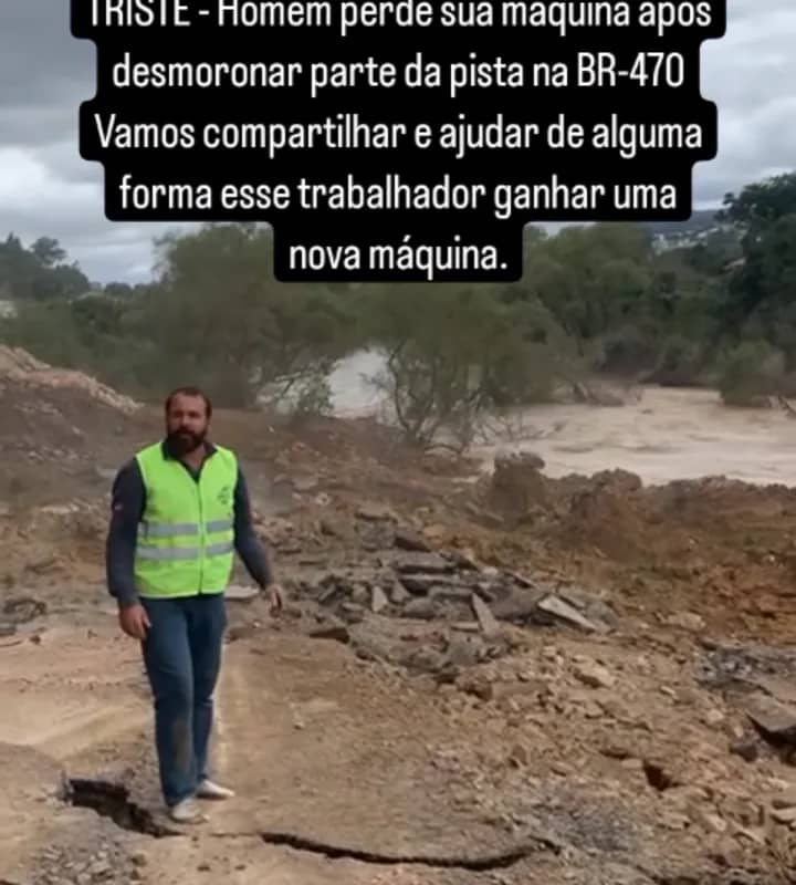 Imagem da campanha Ajude o trabalhador vítima do deslizamento na br 470