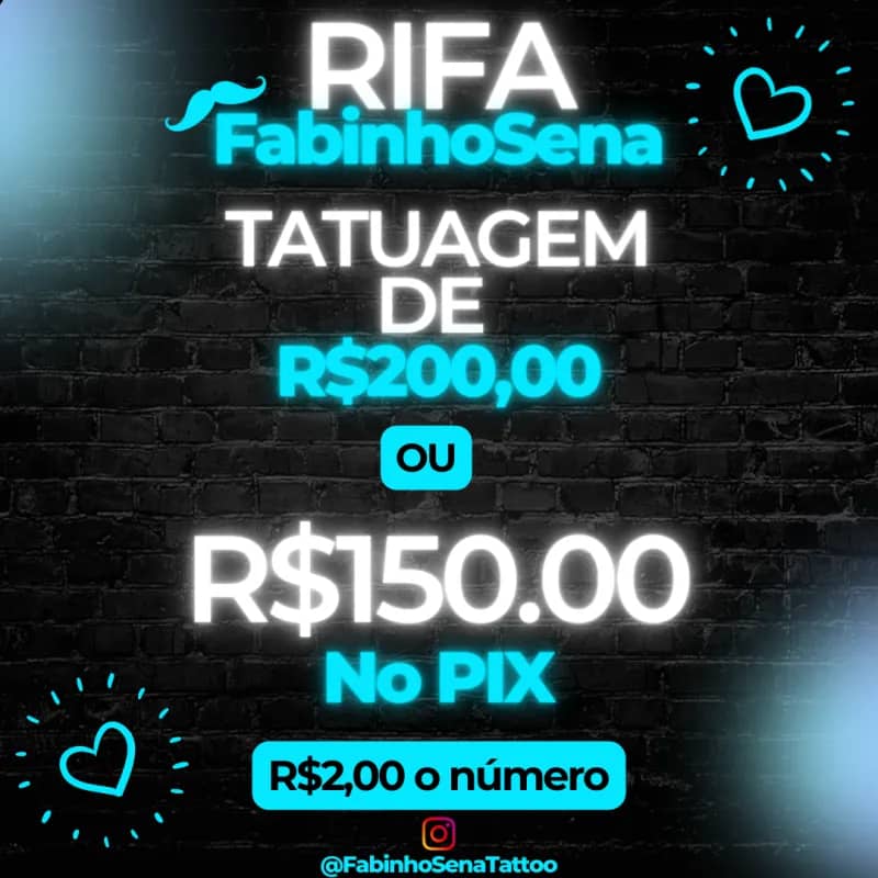 Imagem da campanha TATTOO DE R$200,00 OU R$150,00 NO PIX