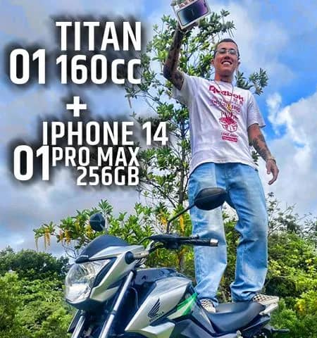 Imagem da campanha Honda Titan 160 + Iphone 14 Pro Max 256GB Para Maior Comprador de Cotas