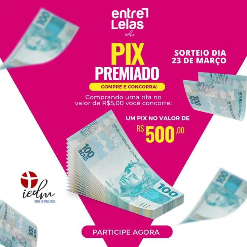 Imagem da campanha RIFA ENTRE ELAS (DEUS DE MILAGRES - IEDM)