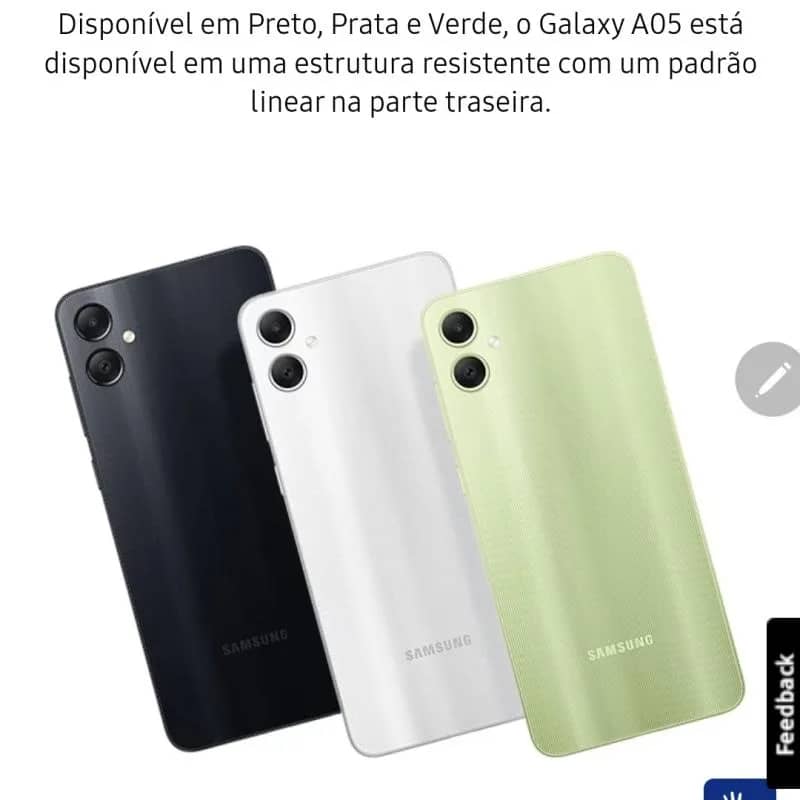 Imagem da campanha Smartphone Samsung A05