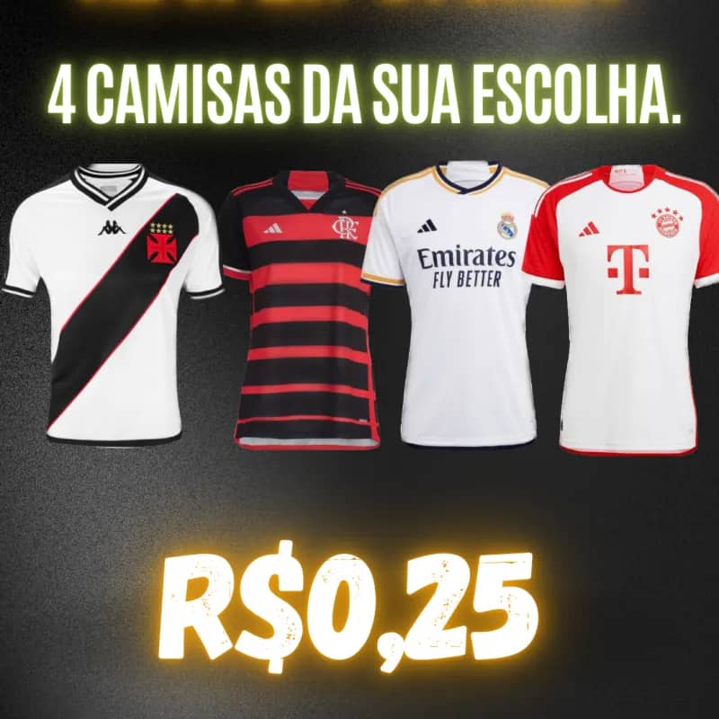 Imagem da campanha 4 CAMISAS DE FUTEBOL 🔥🔥