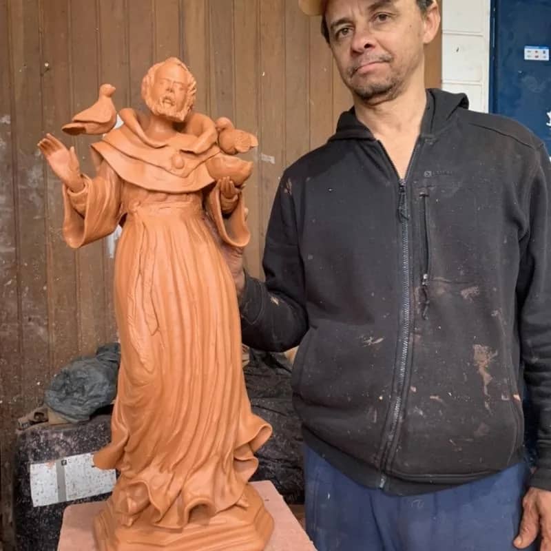 Imagem da campanha São Francisco de Assis em Argila 60cm