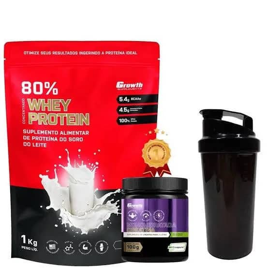 Imagem da campanha COMBO WHEY PROTEIN, COQUETELEIRA, CREATINA