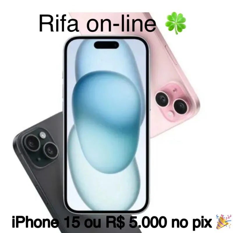 Imagem da campanha iPhone 15 ou R$ 5000 no pix
