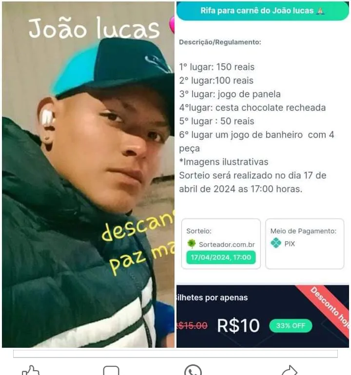 Imagem da campanha Pagar carneira João Lucas