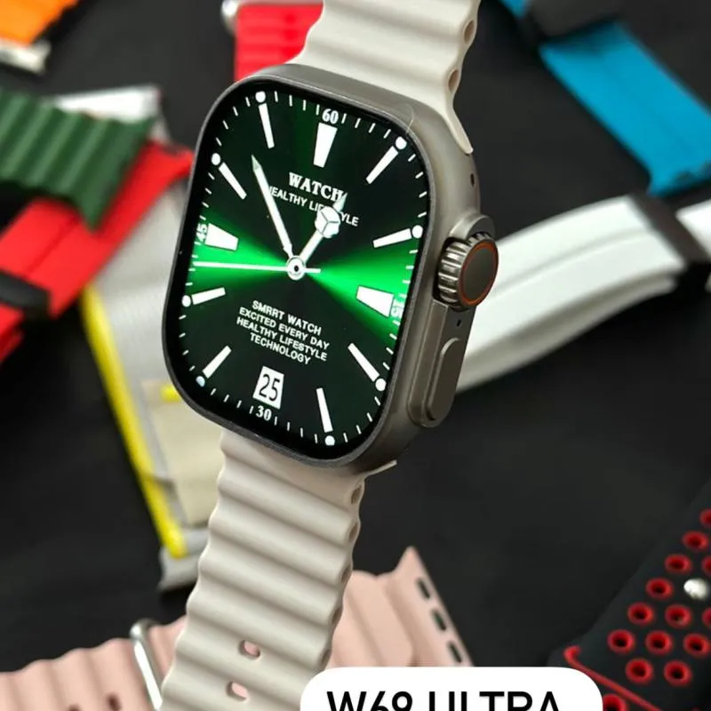 Imagem da campanha Smartwatch W69 Ultra com armazenamento interno
