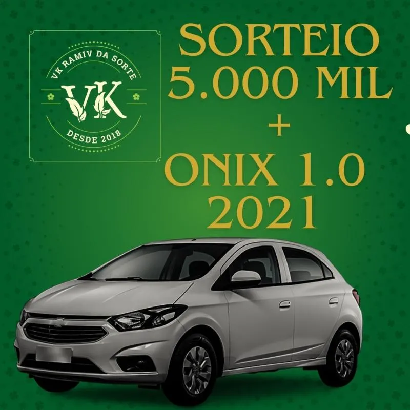 Imagem da campanha Onix 1.0 2021 + 5.000 em sorteio
