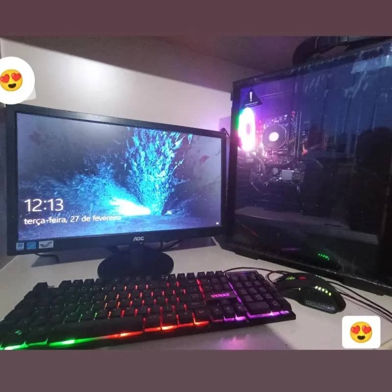 Imagem da campanha PC GAMER COMPLETO AMD RYZEN 3 2200G 16GB SSD 240GB﻿ MONITOR 19"  teclado e mause