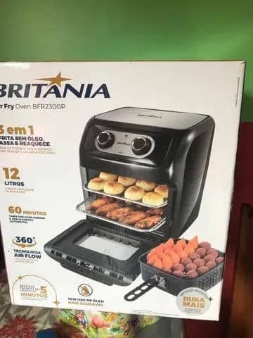 Imagem da campanha Fritadeira Air Fryer Oven Britânia BFR2300P 3 em 1 12L 1800W