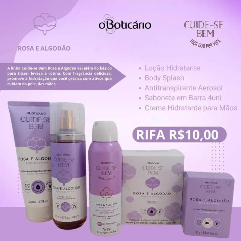 Imagem da campanha kit O Boticário Rosa & Algodão