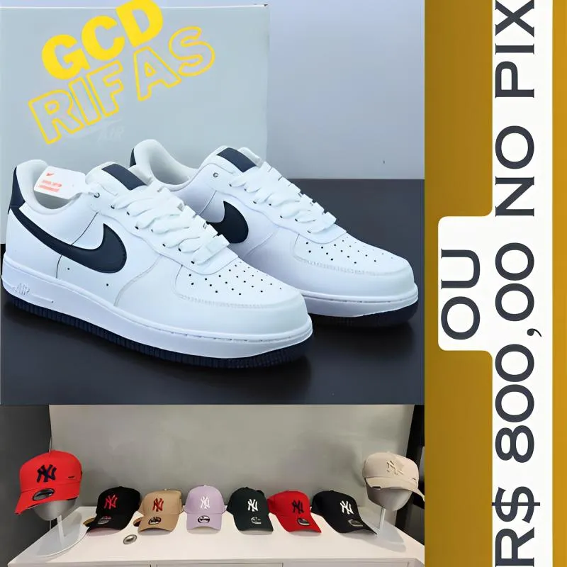 Imagem da campanha Kit com 1 boné New era e um Air force ou 800 Reais no Pix