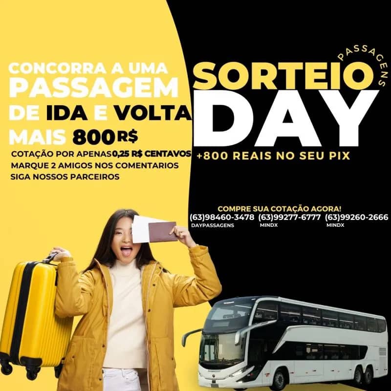 Imagem da campanha 1 PASSAGEM DE IDA 1 PASSAGEM DE VOLTA