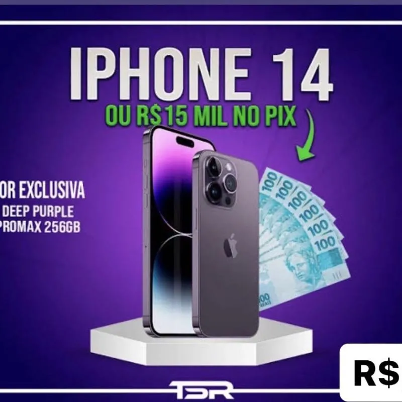 Imagem da campanha IPHONE 14 OU 15MIL NO PIX