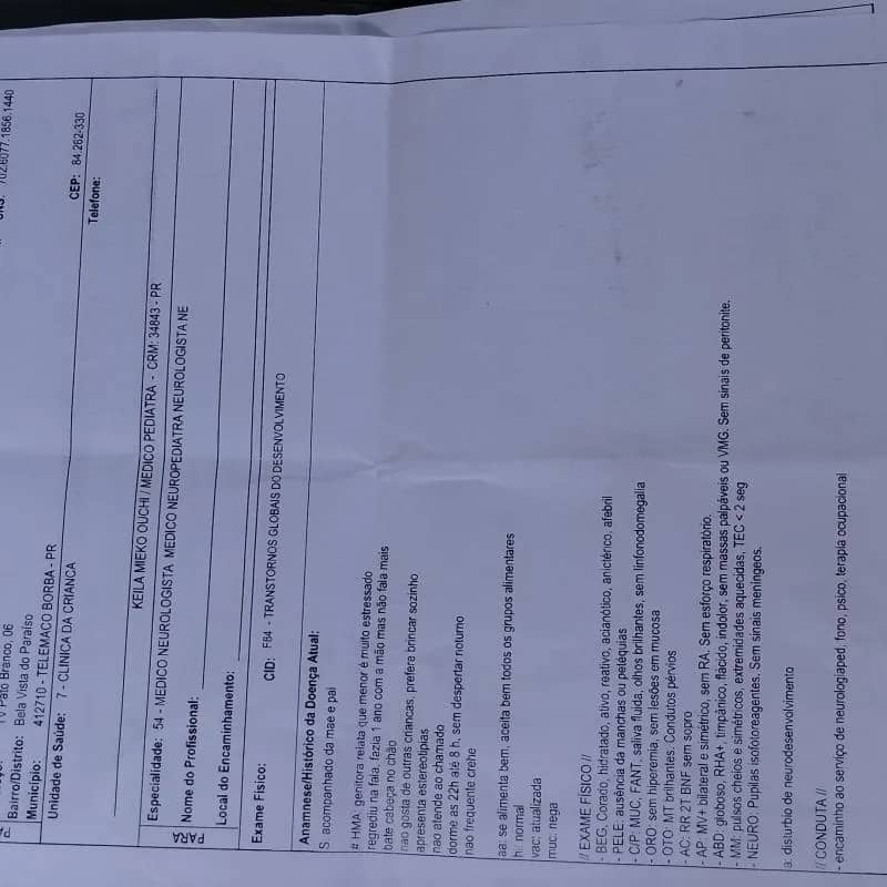 Imagem da campanha Rifa solidária para pagar consulta com neurologista em Curitiba