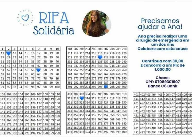 Imagem da campanha Rifa em solidariedade a dona Ana