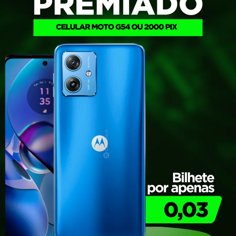 Imagem da campanha Celular Motorola moto g54 ou 2000 no Pix