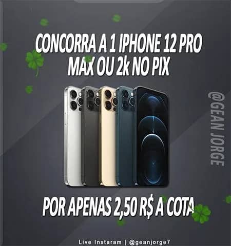 Imagem da campanha iPhone 12 pro max Ou 2k no pix