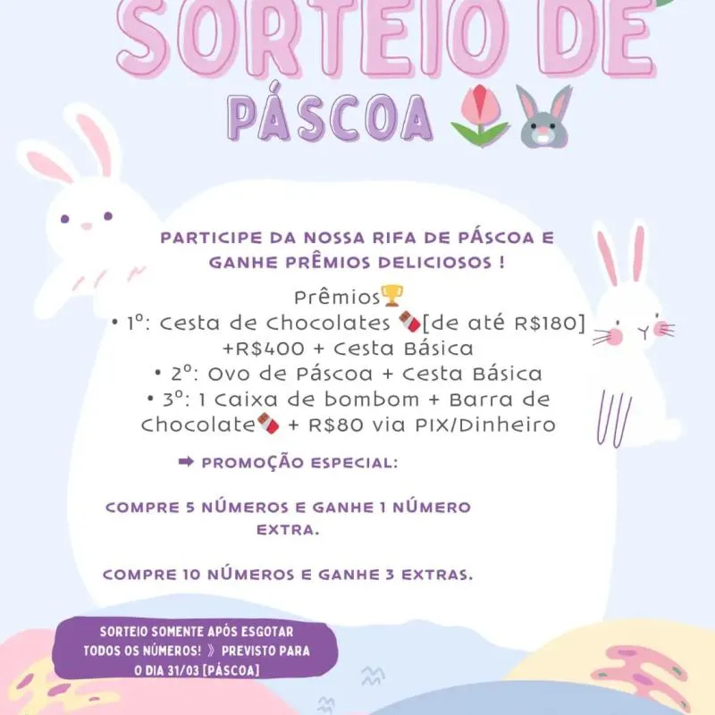 Imagem da campanha Sorteio de Páscoa