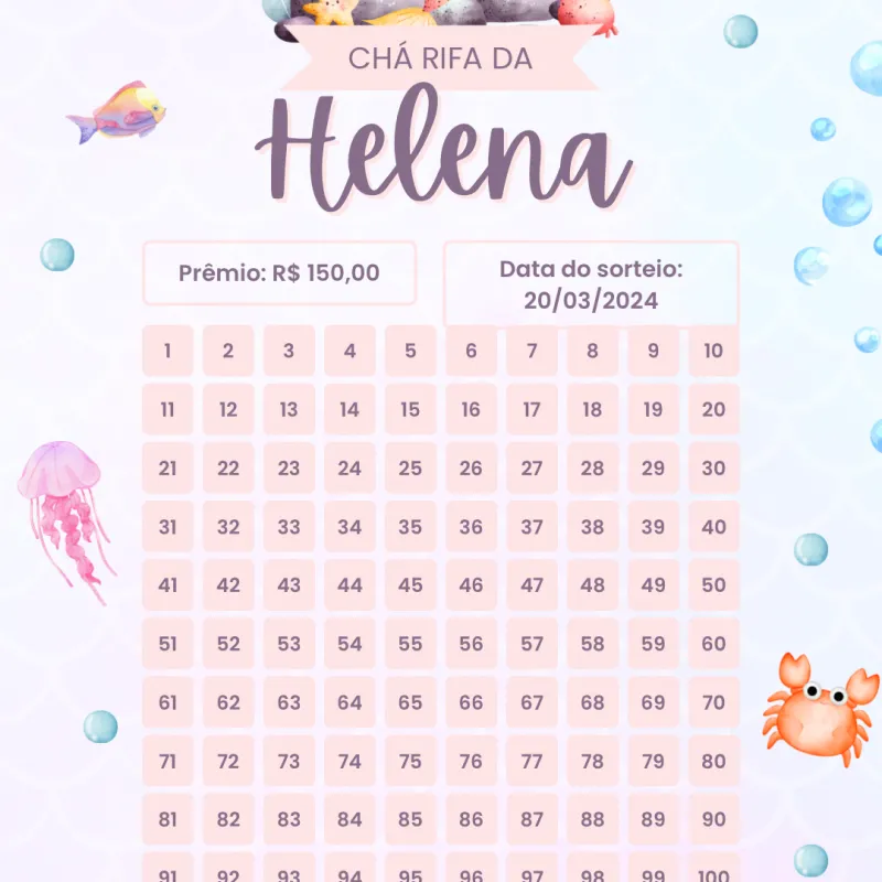 Imagem da campanha Chá rifa da helena