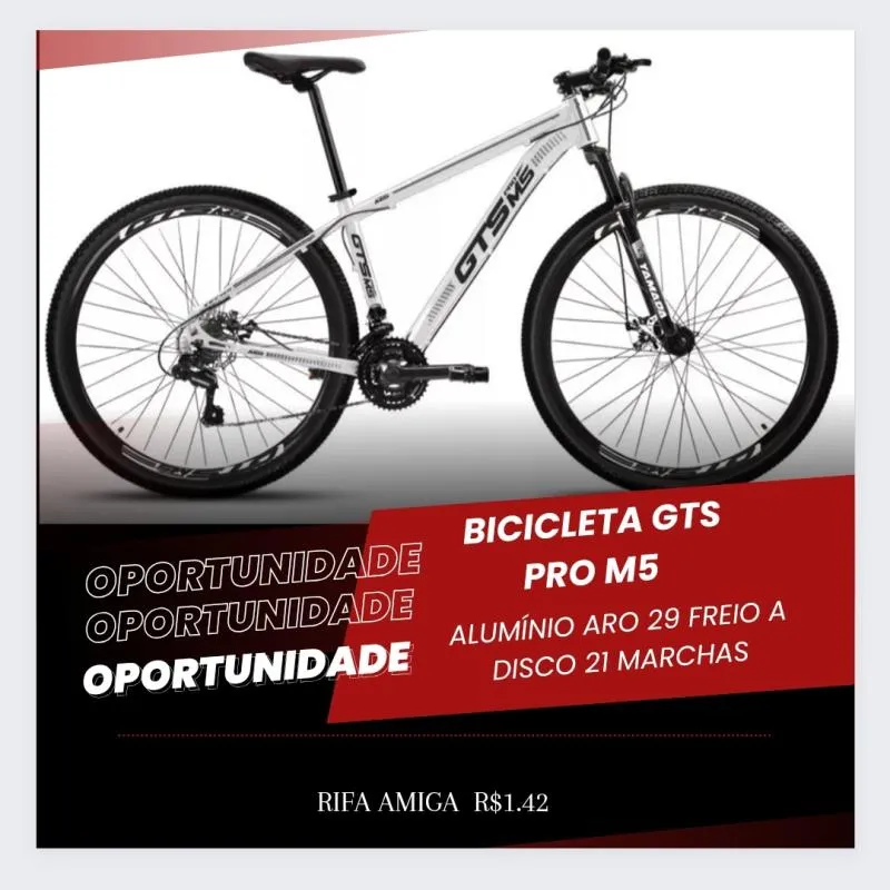 Imagem da campanha Bicicleta Gts Pro M5 Techs Alumínio Aro 29 Freio a Disco 21 Marchas - Branco