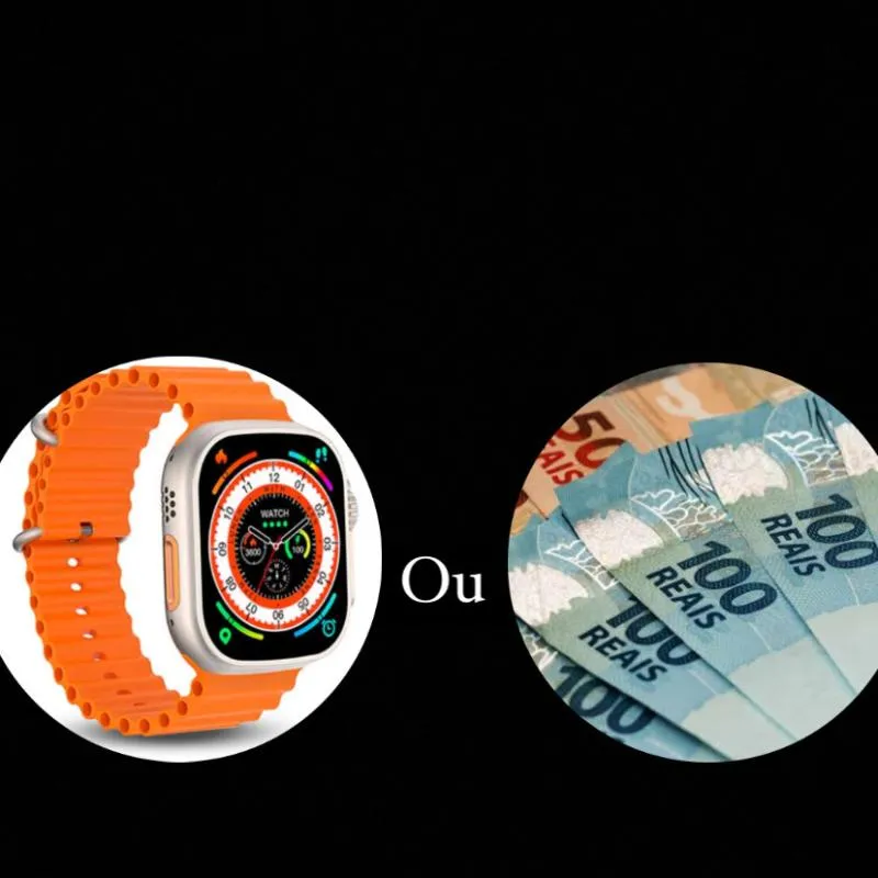 Imagem da campanha relogio smartwatch Ou 200 no pix