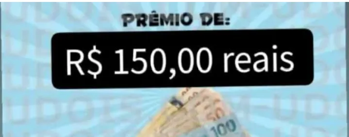 Imagem da campanha rifa beneficente da Maria Alice 150 reais